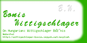 bonis wittigschlager business card